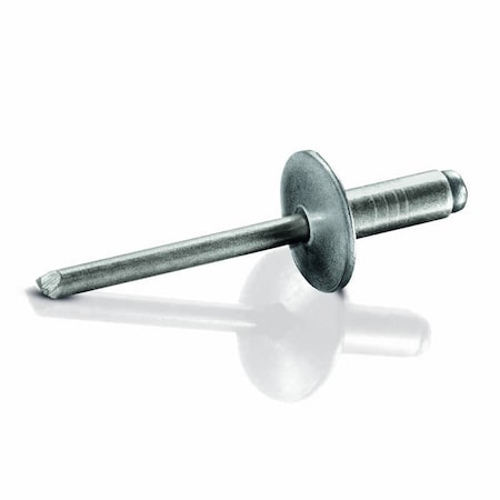 Blind Rivet, Large Flanged Head, 1/8 In Dia., Stainless Steel Body, 500 PK